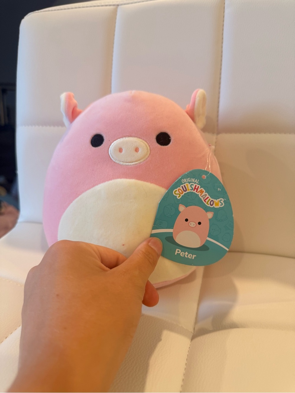 Squishmallows Pink and Cream Pig Plush - Peter